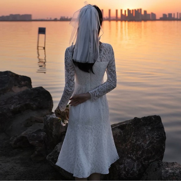 Brand New Lace Dress Perfect for courthouse wedding - Picture 4 of 5